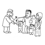 Dibujo para colorear Dibujo De Un Acto De Solidaridad Desinteresado Con Los Mas Pobres Y Necesitados Para Pintar Y Colorear A Un Hombre Solidario