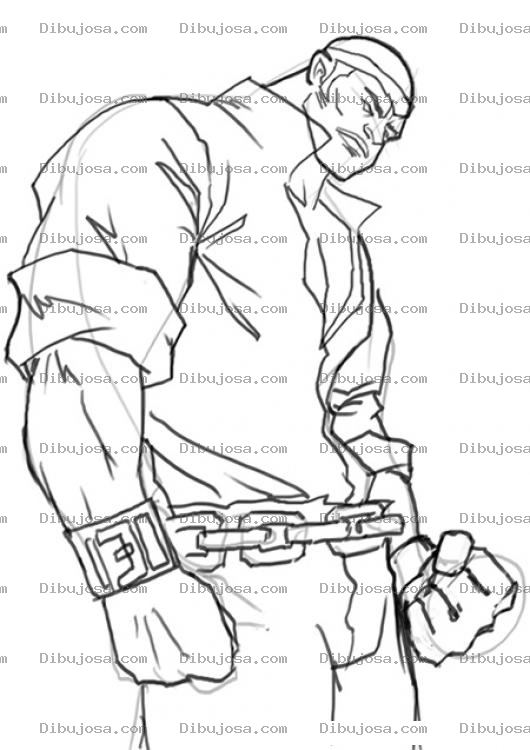 Dibujo para colorear Dibujo De Hombre Fuerte Con Una Gran Musculatura Para Pintar Y Colorear