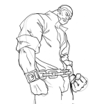Dibujo para colorear Dibujo De Hombre Fuerte Con Una Gran Musculatura Para Pintar Y Colorear