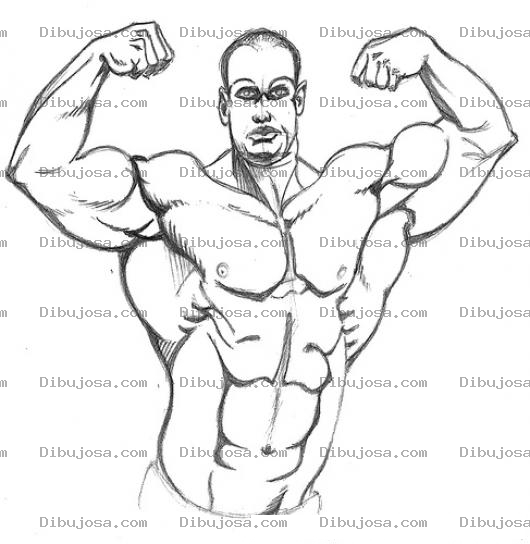 Dibujo para colorear Dibujo De Fisicoculturista Para Pintar Y Colorear