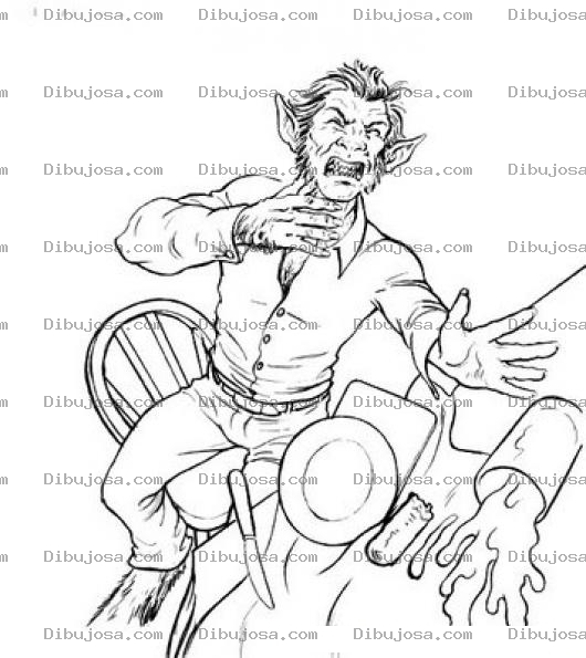 Dibujo para colorear Dibujo De Hombre Envenenado Para Pintar Y Colorear