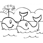 Dibujo para colorear Pareja De Ballenas Para Pintar Y Colorear