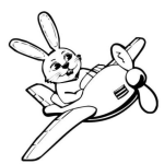 Dibujo para colorear Dibujo De Conejo En Avioneta Para Pintar Y Colorear