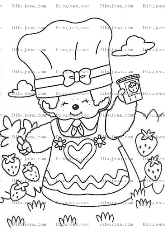 Dibujo para colorear Dibujo De Cocinera Fresita Para Pintar Y Colorear Jalea De Fresa