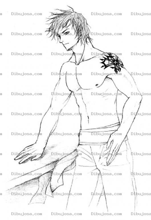 Dibujo para colorear Dibujo De Chico Con Hombro Tatuado Para Pintar Y Colorear