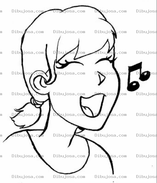 Dibujo para colorear Dibujo De Chica Cantando Para Pintar Y Colorear