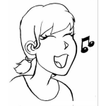 Dibujo para colorear Dibujo De Chica Cantando Para Pintar Y Colorear