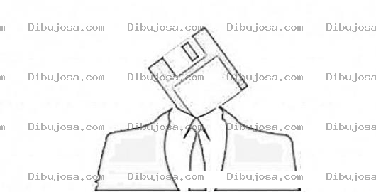 Dibujo para colorear Hombre Diskette Para Pintar Y Colorear