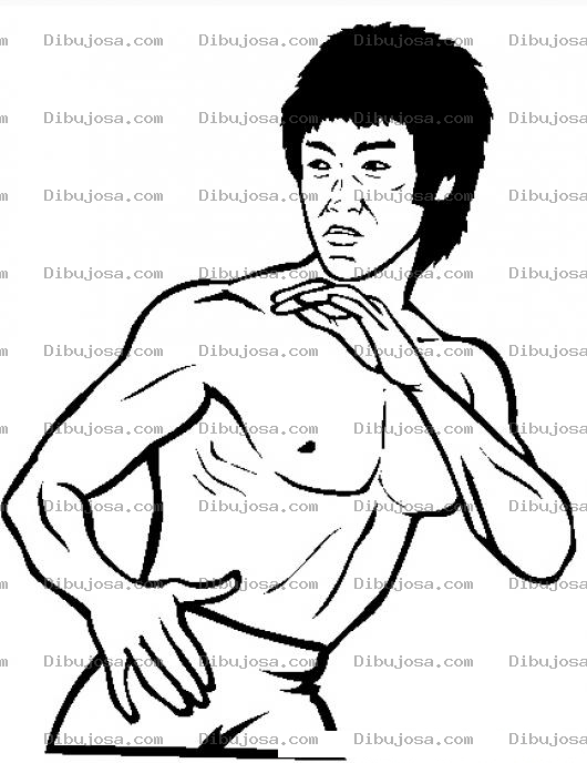 Dibujo para colorear Dibujo de Bruce Lee para colorear