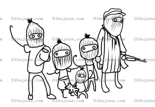 Dibujo para colorear Colorear Familia De Guerrilleros