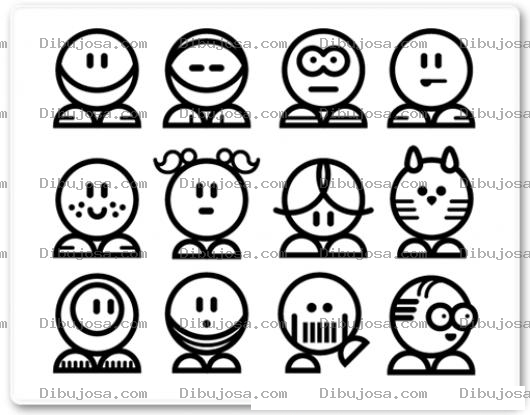 Dibujo para colorear Colorear Caritas Felices