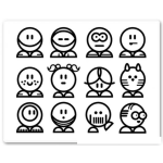 Dibujo para colorear Colorear Caritas Felices