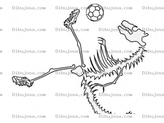 Dibujo para colorear Dinosaurio Futbolista Para Pintar Y Colorear