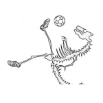 Dibujo para colorear Dinosaurio Futbolista Para Pintar Y Colorear