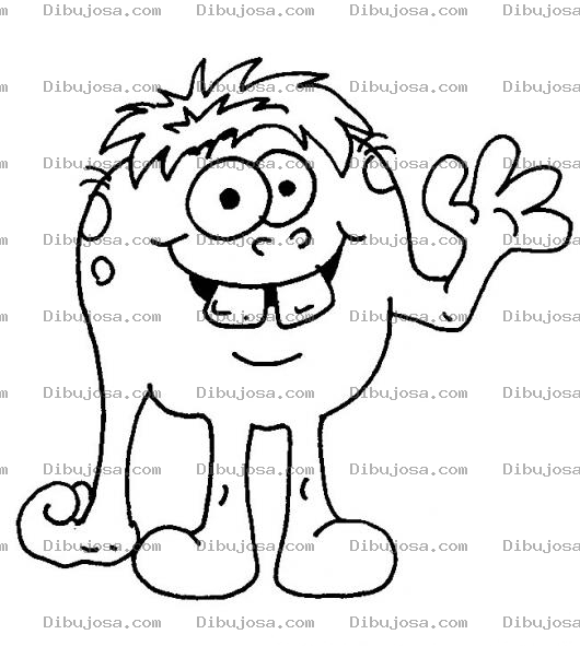 Dibujo para colorear Dibujo De Moustruo Dientudo Para Pintar Y Colorear