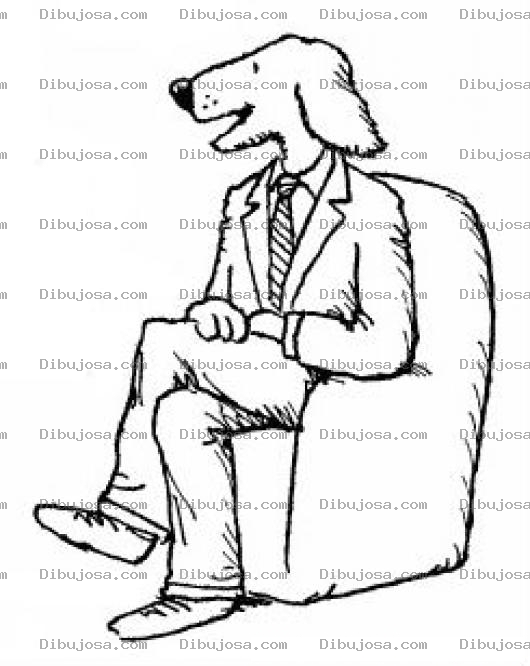 Dibujo para colorear Hombreperro Dibujo De Hombre Perro Sentado En Un Sofa Para Pintar Y Colorear A Un Perro Hombre