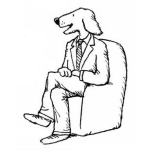 Dibujo para colorear Hombreperro Dibujo De Hombre Perro Sentado En Un Sofa Para Pintar Y Colorear A Un Perro Hombre