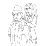 Dibujo para colorear Dibujo Del Pinguino De Batman Con Su Chica Para Pintar Y Colorear