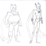 Dibujo para colorear Colorear A Batman Gordo Y Batman Delgado