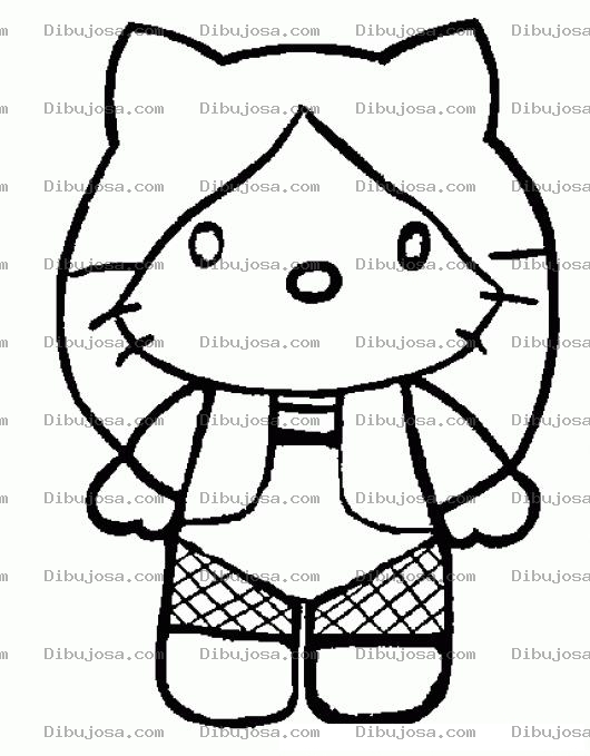 Dibujo para colorear Colorear A Hello Kitty Con Pelo Largo