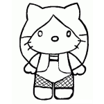 Dibujo para colorear Colorear A Hello Kitty Con Pelo Largo