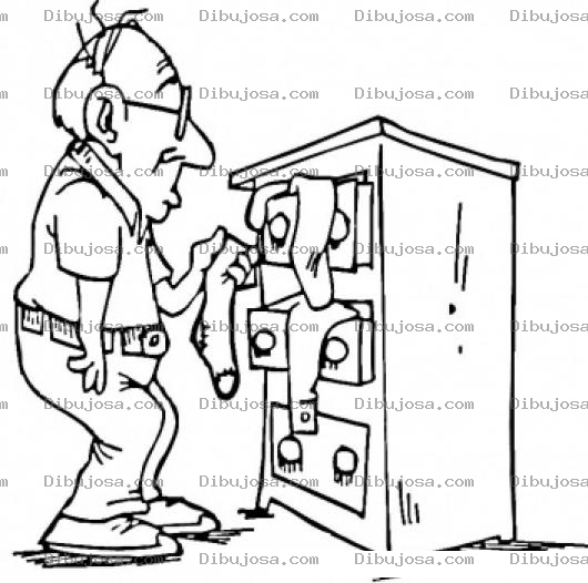 Dibujo para colorear Colorear Abuelito Sacando Calcetines De Su Ropero