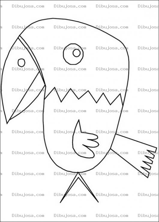 Dibujo para colorear Tucan Infanitl