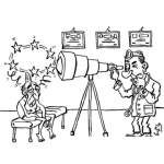 Dibujo para colorear Colorear Medico Con Telescopio Viendo Las Estrellas De Un Chinchon