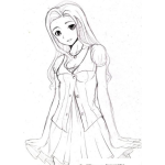 Dibujo para colorear Colorear Quinceanera Bonita