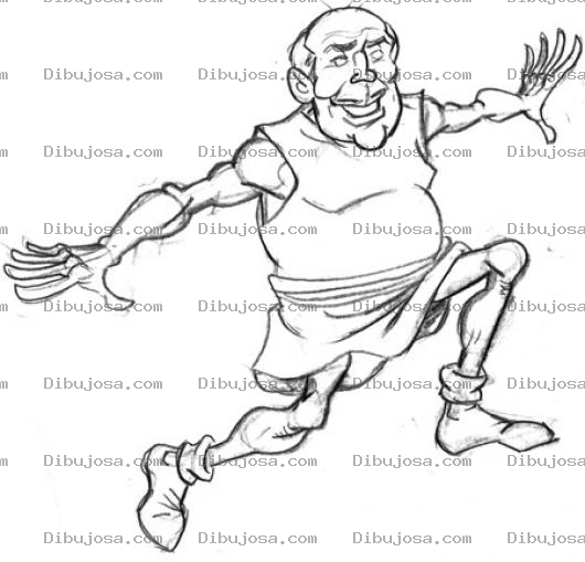 Dibujo para colorear Colorear Viejito Corriendo