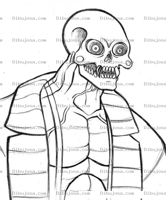 Dibujo para colorear Colorear Calavera Musculosa Con Bolas De Billar En Los Ojos