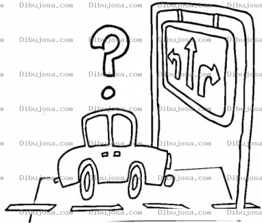 Dibujo para colorear Colorear Carro Confundido