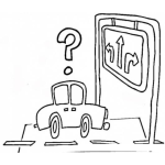 Dibujo para colorear Colorear Carro Confundido
