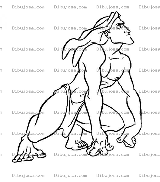 Dibujo para colorear Dibujo De Tarzan De Disney Para Pintar Y Colorear