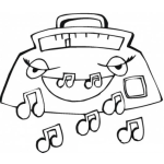 Dibujo para colorear Dibujo De Radiograbadora Feliz Para Pintar Y Colorear