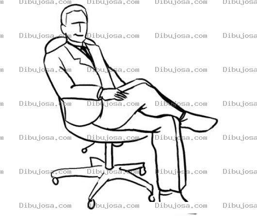 Dibujo para colorear Colorear Empresario Sentado En Silla De Cuero