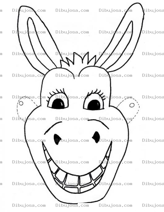 Dibujo para colorear Colorear Mascara De Burro