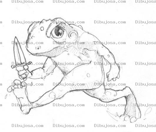 Dibujo para colorear Colorear Sapo Con Cuchillo