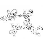 Dibujo para colorear Dibujo De Familia De Paracaidistas Saltando En Paracaidas Para Pintar Y Colorear Salto Libre