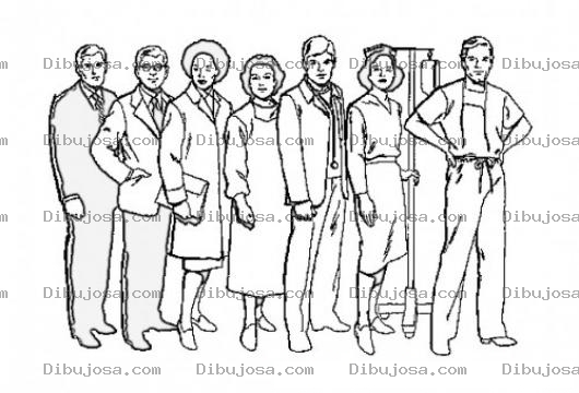 Dibujo para colorear Colorear Empleados De Hospital