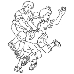 Dibujo para colorear Colorear Jugadores De Un Equipo De Futbol Festejando Un Gol
