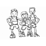Dibujo para colorear Colorear Jugadores De Un Equipo De Basquetbol Para Pintar Y Colorear