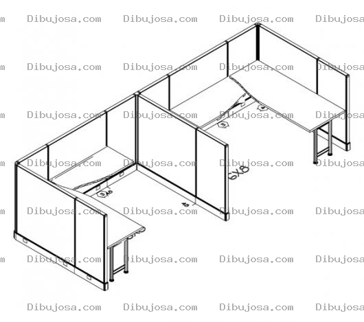 Dibujo para colorear Dibujo De Dos Cubiculos De Oficina Para Pintar Y Colorear