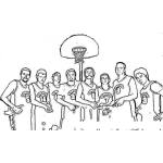 Dibujo para colorear Basquetbolistas Dibujo De Un Equipo De Basketball Para Pintar Y Colorear Equipo De Basquetbol