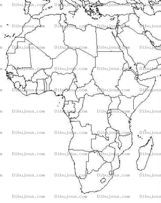 Dibujo para colorear Colorear Mapa De Africa