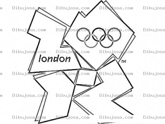Dibujo para colorear London2012 Colorear Logo De Los Juegos Olimpicos De Londres 2012 Para Pintar Y Colorear