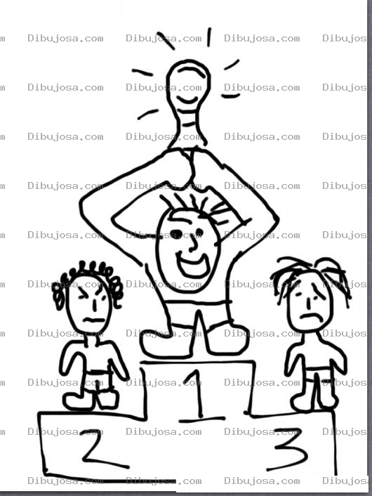 Dibujo para colorear Colorear Podio Con Ganadores Del Primer Segundo Y Tercer Lugar