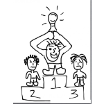 Dibujo para colorear Colorear Podio Con Ganadores Del Primer Segundo Y Tercer Lugar
