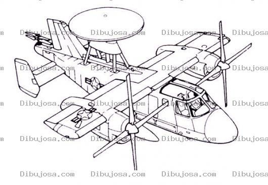 Dibujo para colorear Dibujo De Avion Con Antena Parabolica Para Pintar Y Colorear