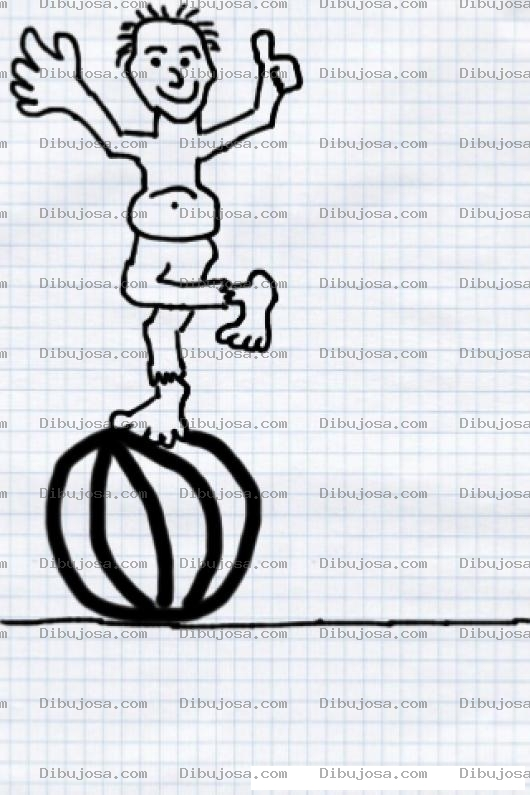 Dibujo para colorear Parado Sobre Una Pelota Para Colorear